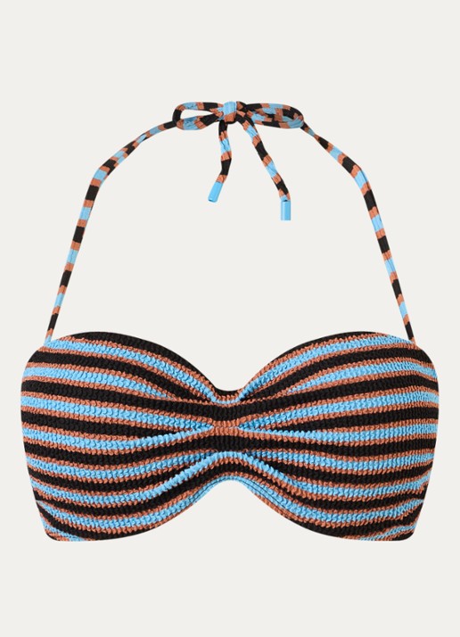 Beachlife Voorgevormde triangel bikinitop met streepprint - voorkant 8 zwart