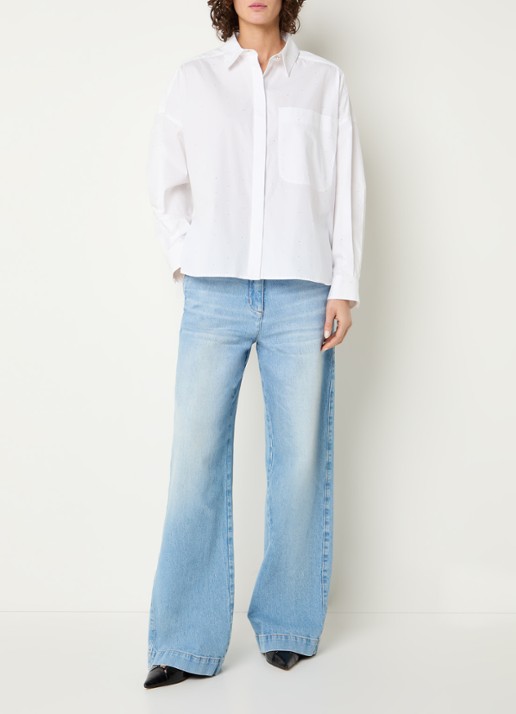 Beaumont Amal blouse met strass - voorkant 2 wit