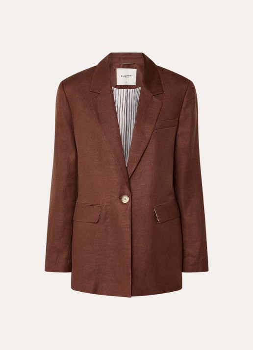 Beaumont Armand blazer met klepzakken - voorkant 2 hazelnootbruin