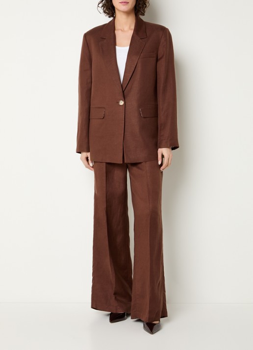 Beaumont Armand blazer met klepzakken - voorkant 3 hazelnootbruin
