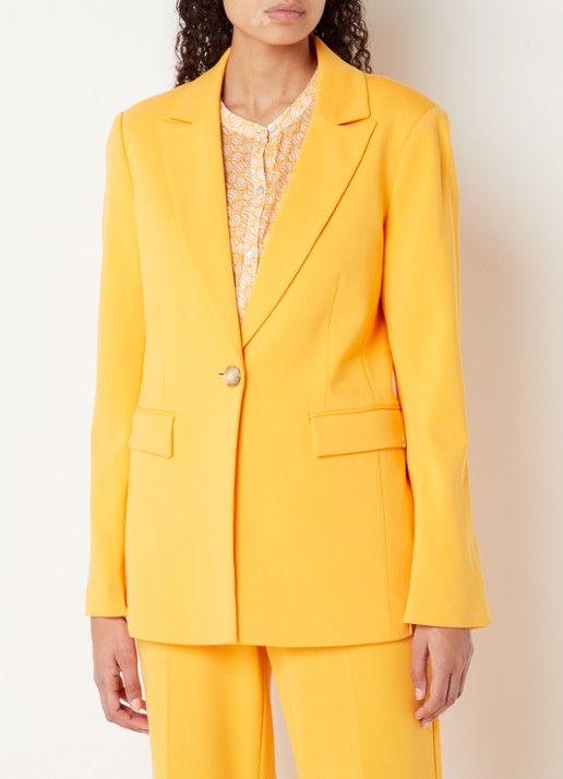 Beaumont Blazer van jersey met structuur en klepzakken - detail 3 orange