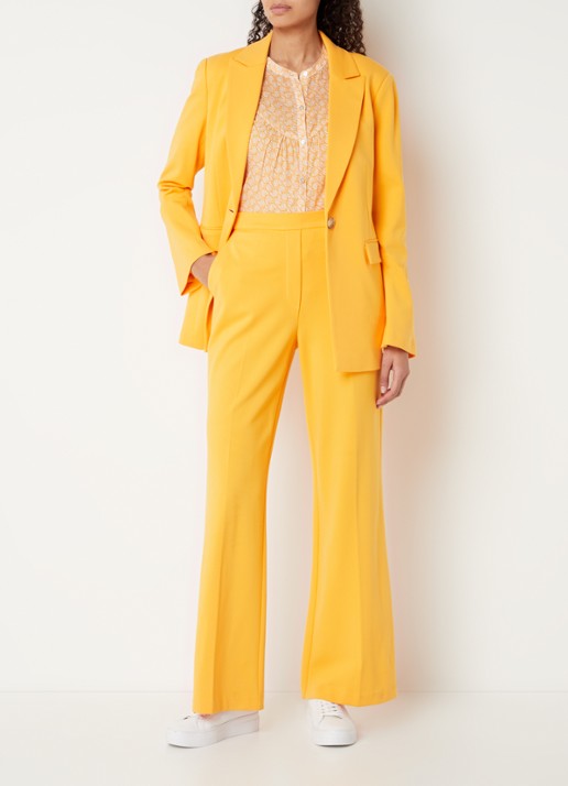 Beaumont Blazer van jersey met structuur en klepzakken - voorkant 2 orange