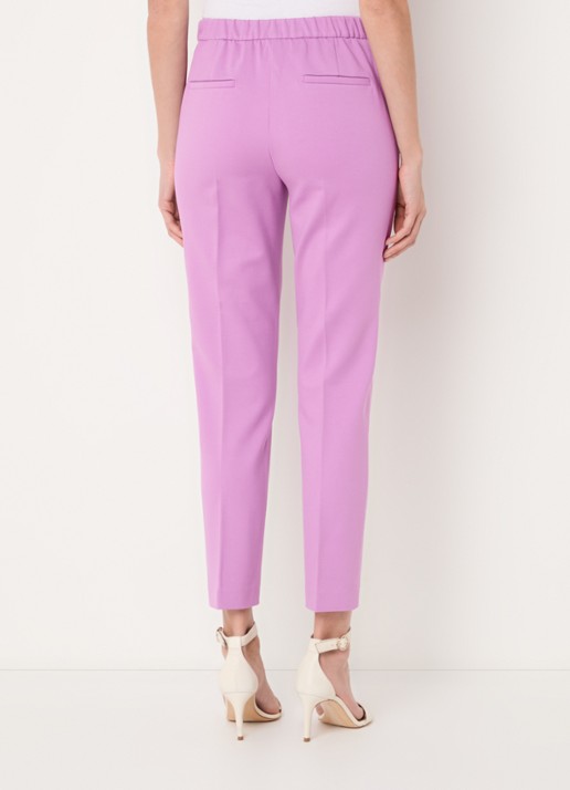 Beaumont Charlie mid waist tapered fit cropped pantalon met steekzakken - achterkant lavendel