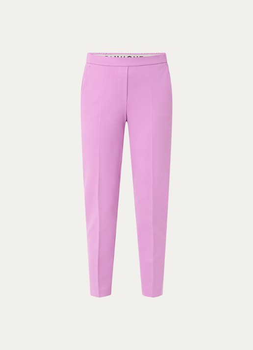 Beaumont Charlie mid waist tapered fit cropped pantalon met steekzakken - voorkant 2 lavendel