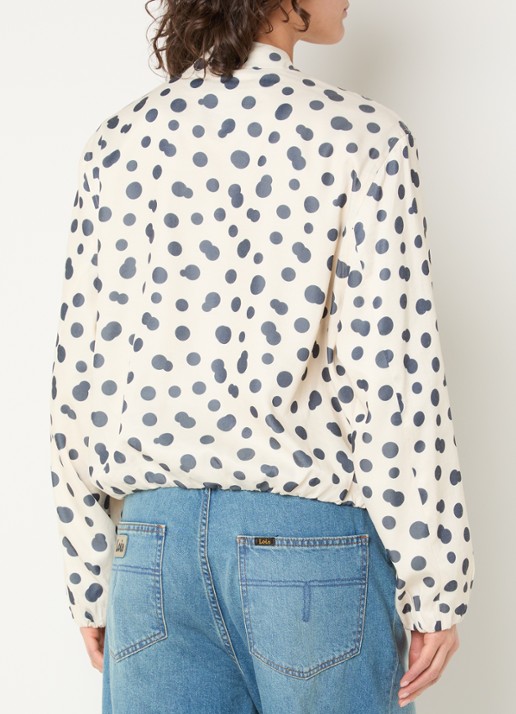 Beaumont Chica jack met stippenprint en steekzakken - achterkant blauw