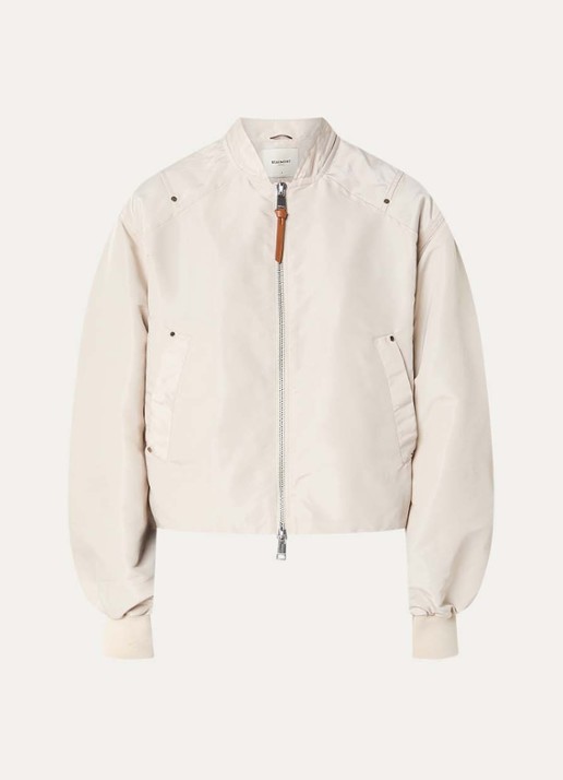 Beaumont Danique bomberjack met steekzakken en glanzende finish - voorkant 3 beige