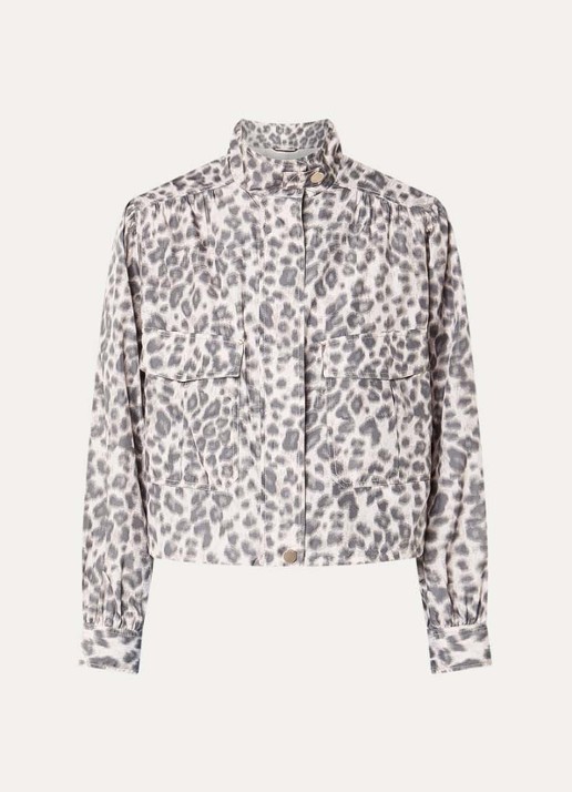 Beaumont Darcy jack met panterprint en klepzakken - voorkant 2 grijs