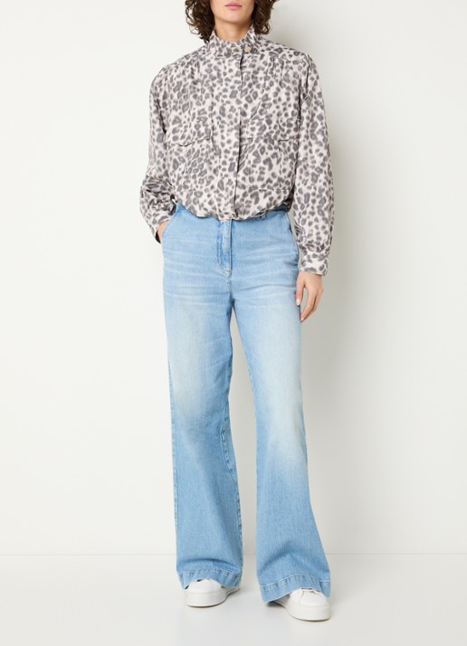 Beaumont Darcy jack met panterprint en klepzakken - voorkant 3 grijs
