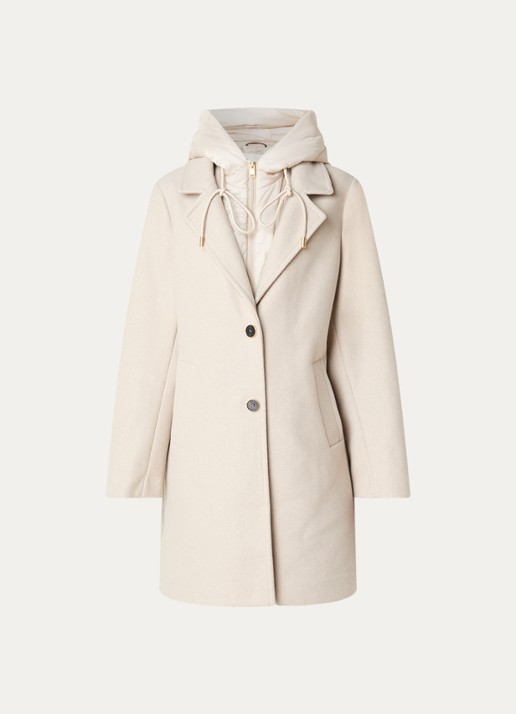 Beaumont Elvira mantel met uitneembare binnenjas - voorkant creme