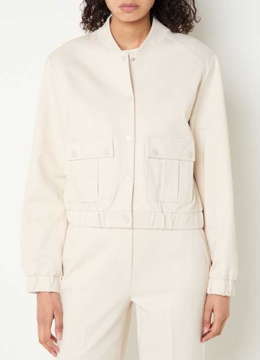 Beaumont Esther jack met lurex en opgestikte zakken - detail 4 creme