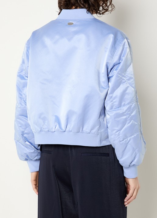 Beaumont Hady bomberjack met klepzakken en glanzende finish - achterkant 3 blauw
