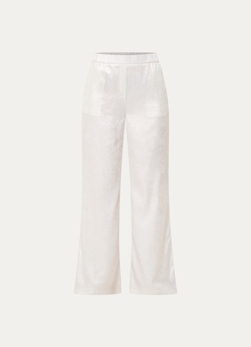 Beaumont Harry high waist wide fit pantalon met metallic finish - voorkant 2 zilver