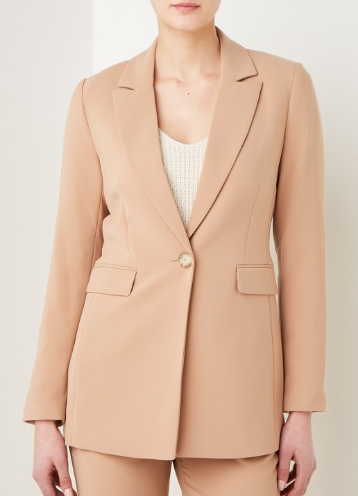 Beaumont Longline blazer met klepzakken - detail 2 camel