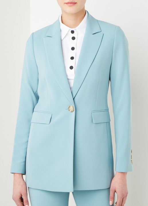 Beaumont Longline blazer met klepzakken - detail 4 mint