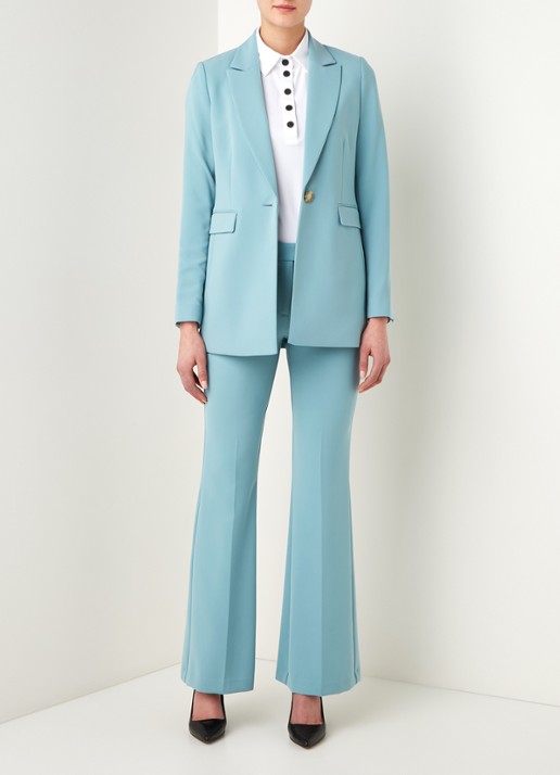 Beaumont Longline blazer met klepzakken - voorkant 3 mint