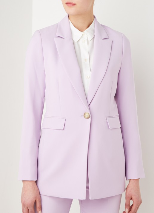 Beaumont Longline blazer met klepzakken - detail 4 lila