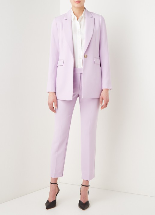 Beaumont Longline blazer met klepzakken - voorkant 3 lila