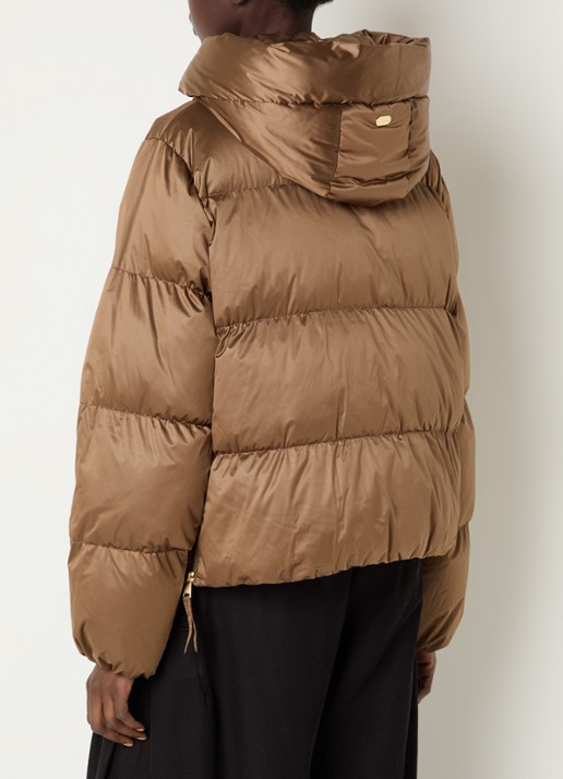 Beaumont Marian puffer jack met ritszakken - achterkant 4 lichtbruin