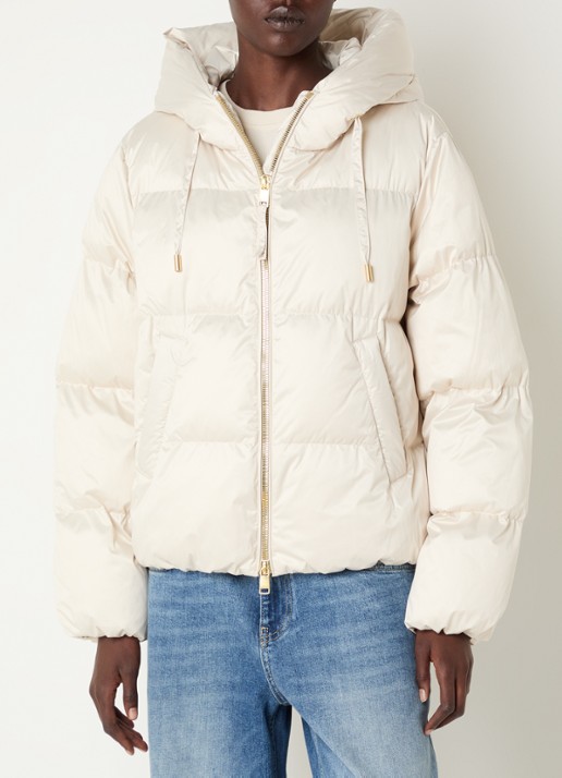 Beaumont Marian puffer jack met ritszakken - detail 4 beige