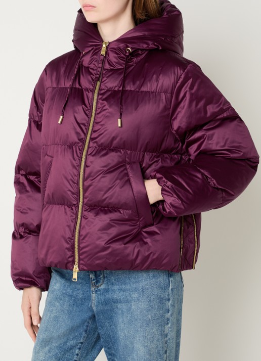 Beaumont Marian puffer jack met ritszakken - detail 4 aubergine