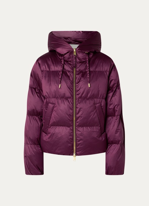 Beaumont Marian puffer jack met ritszakken - voorkant 2 aubergine