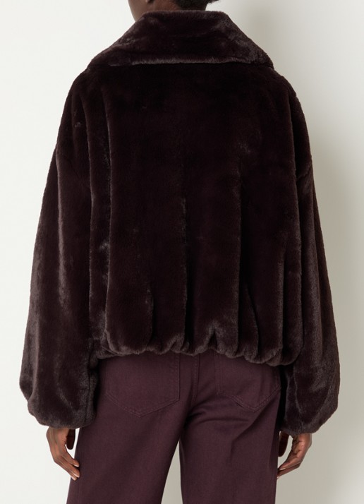 Beaumont Maxie reversible jack van imitatiebont - achterkant aubergine