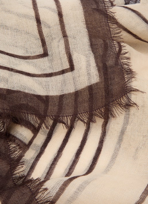 Becksöndergaard Anniea Woo sjaal 100 x 200 cm  - detail 2 bruin