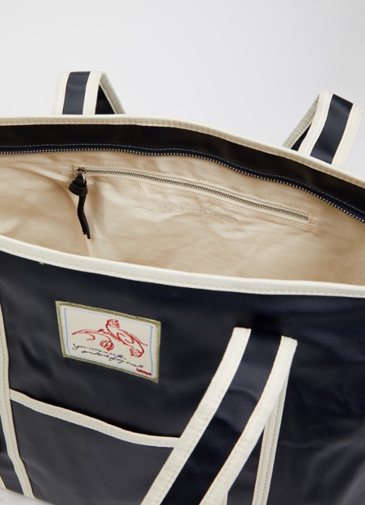 Becksöndergaard Aubrey shopper met logoborduring - detail donkerblauw