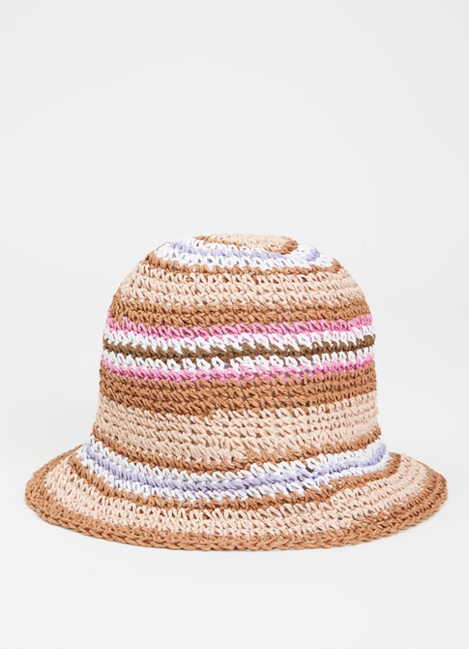 Becksöndergaard Bucket hoed van papier met streepprint