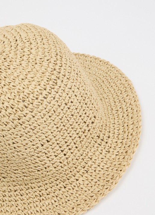 Becksöndergaard Bucket hoed van papier - detail beige