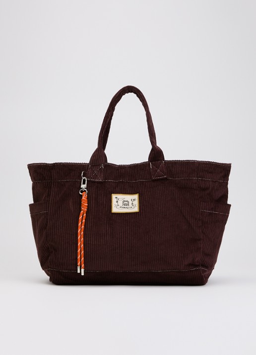 Becksöndergaard Cecilia schoudertas van corduroy met logo - voorkant aubergine