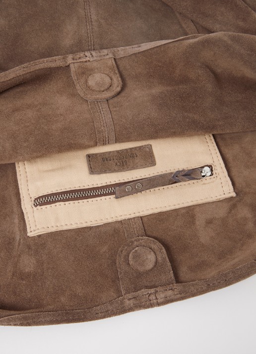 Becksöndergaard Dalliea shopper van suède - detail lichtbruin