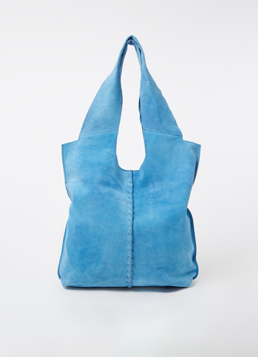 Becksöndergaard Danita shopper van suède - voorkant 4 blauwgrijs