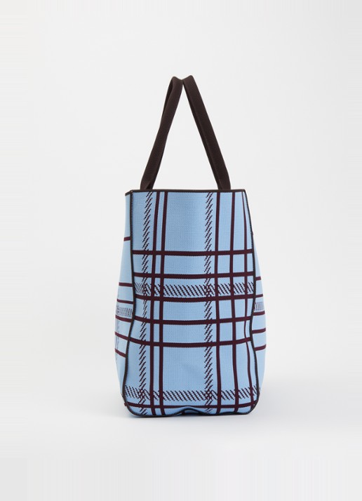 Becksöndergaard Grid Josie shopper met ruitdessin en logo - detail 2 lichtblauw