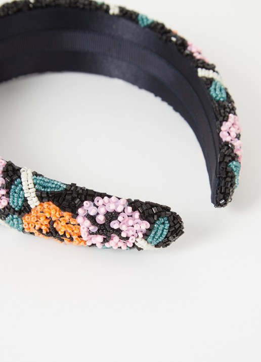 Becksöndergaard Rosie haarband met kralendecoratie  - detail 2 zwart