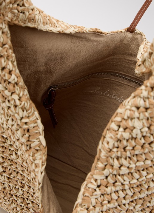 Becksöndergaard Siena schoudertas met leren details - detail 2 beige