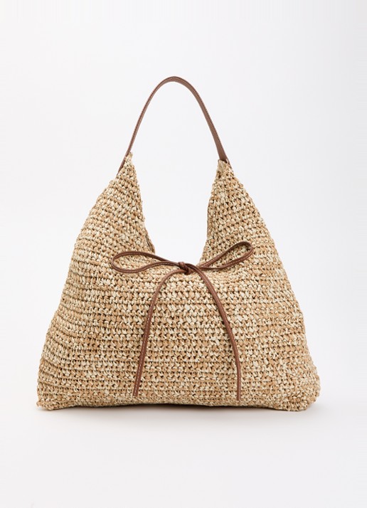 Becksöndergaard Siena schoudertas met leren details - voorkant 5 beige