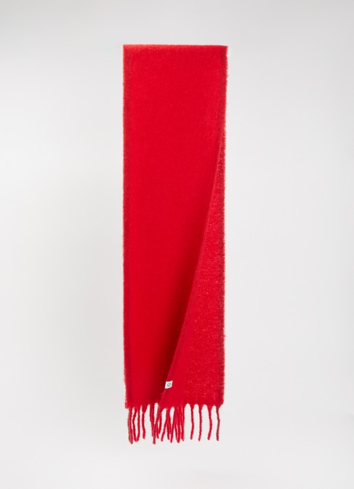 Becksöndergaard Yuta sjaal in alpaca wolblend 210 x 26 cm - detail rood