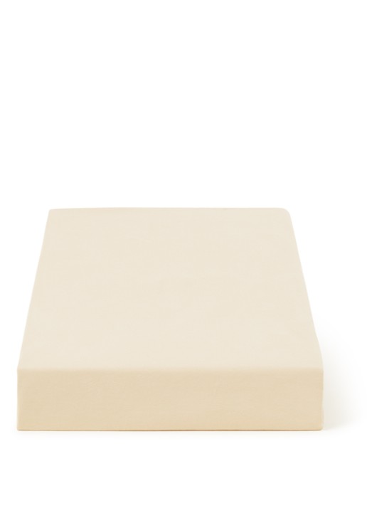 BeddingHouse Dutch Design Hoeslaken van  katoenblend, hoekhoogte 28 cm - voorkant zand