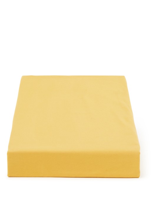BeddingHouse Dutch Design Hoeslaken van  katoenblend, hoekhoogte 28 cm - voorkant okergeel
