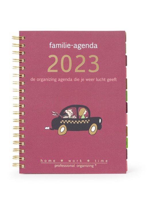 Bekking & Blitz Homeworktime familie-agenda 2023  - voorkant aubergine