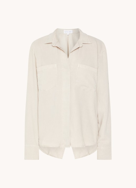 Bella Dahl Blouse  met borstzakken - voorkant 3 beige