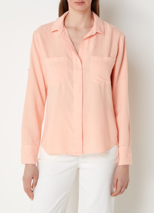 Bella Dahl Blouse  met borstzakken - detail 4 zalmroze