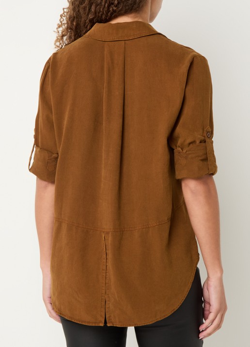 Bella Dahl Blouse  met borstzakken - achterkant 2 bruin