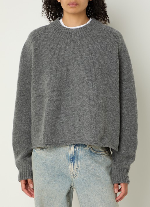 Bellerose Amecro grofgebreide trui van wol - detail grijs