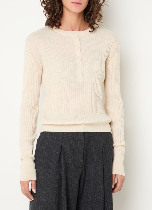 Bellerose Aryro ribgebreide trui van wol