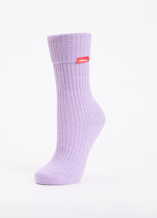 Bellerose Baniy ribgebreide sokken met gemêleerd dessin - detail lila