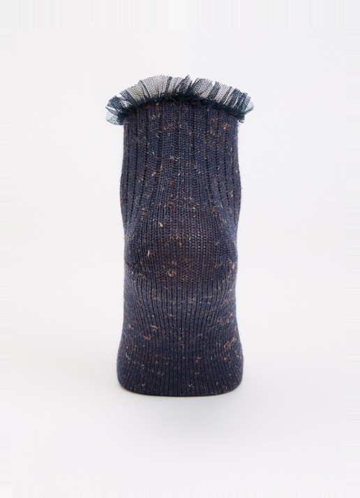 Bellerose Baso sokken in linnenblend - voorkant 3 donkerblauw