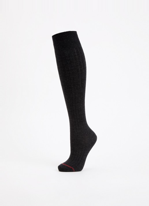 Bellerose Batily kniekousen in wolblend - detail 3 antraciet
