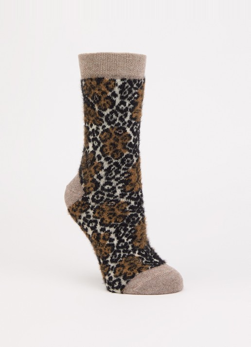Bellerose Bolou sokken in wolblend met glitter en panterprint